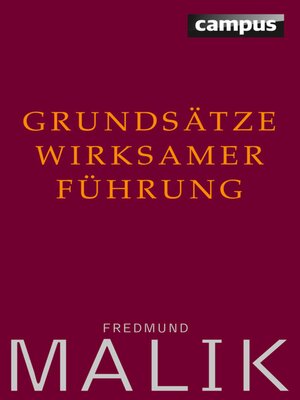 cover image of Grundsätze wirksamer Führung